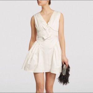 Self Portrait White Bow Detail Mini Dress